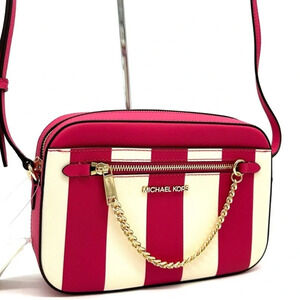 Michael Kors Large EW Zip Chain Xbody Crossbody Bag Electric Pink Multi